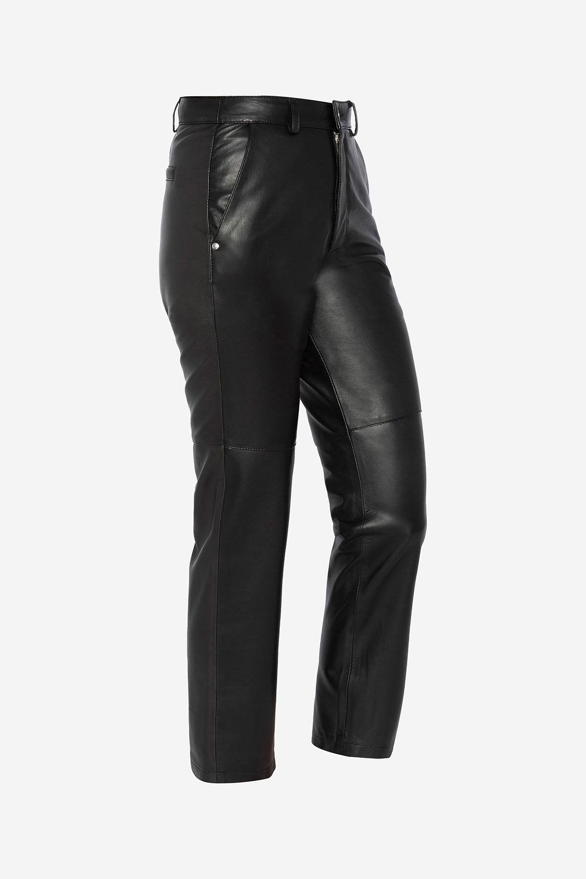 Black leather pants for women - Image n°7