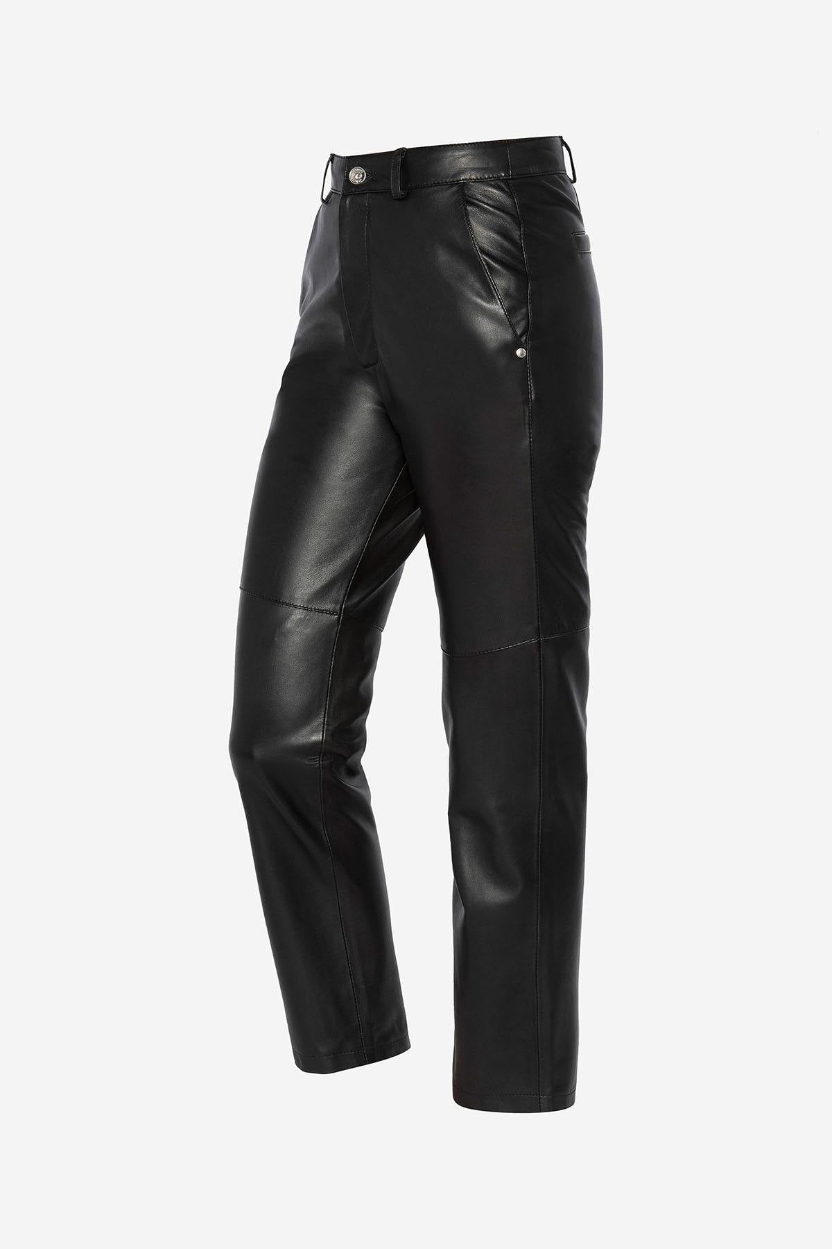 Black leather pants for women - Image n°5