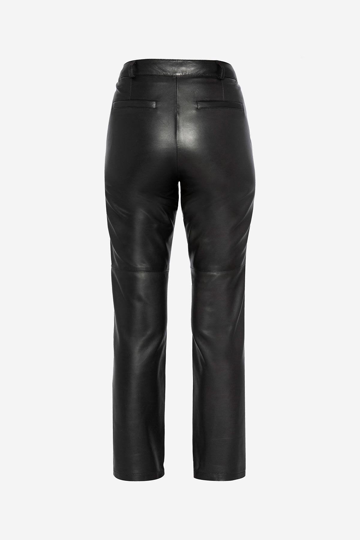 Black leather pants for women - Image n°6