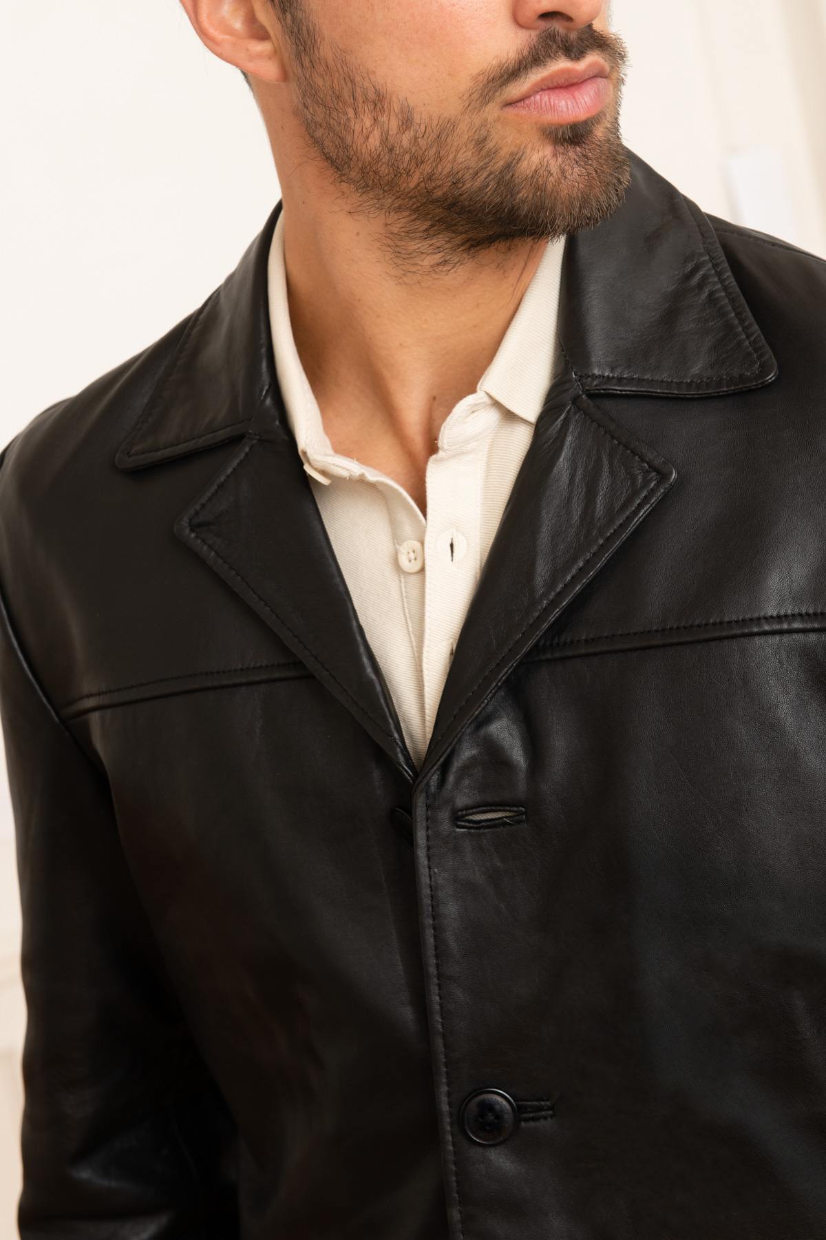 Mid-length lambskin jacket - Image n°7