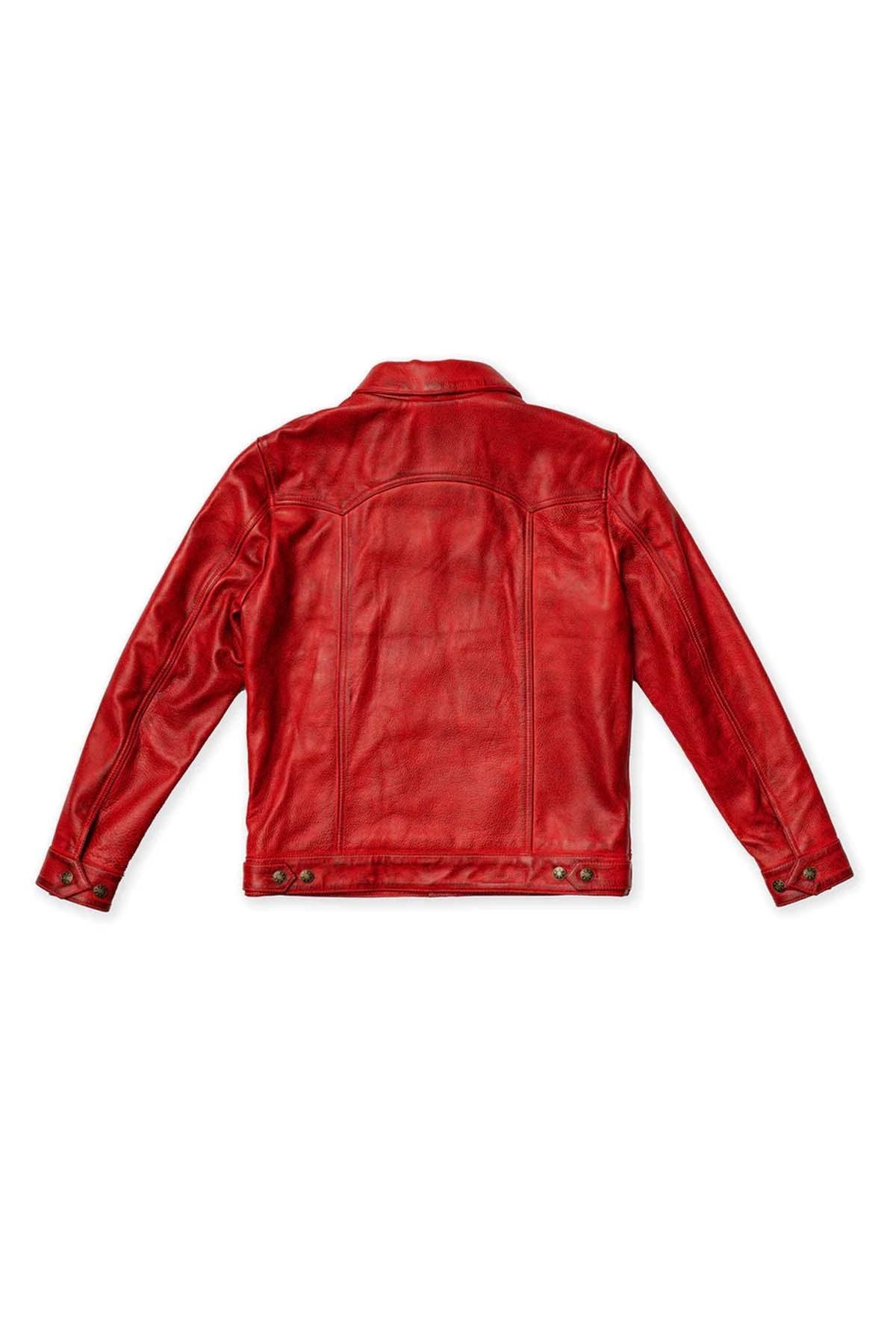 Vintage thick red leather jacket - Image n°12