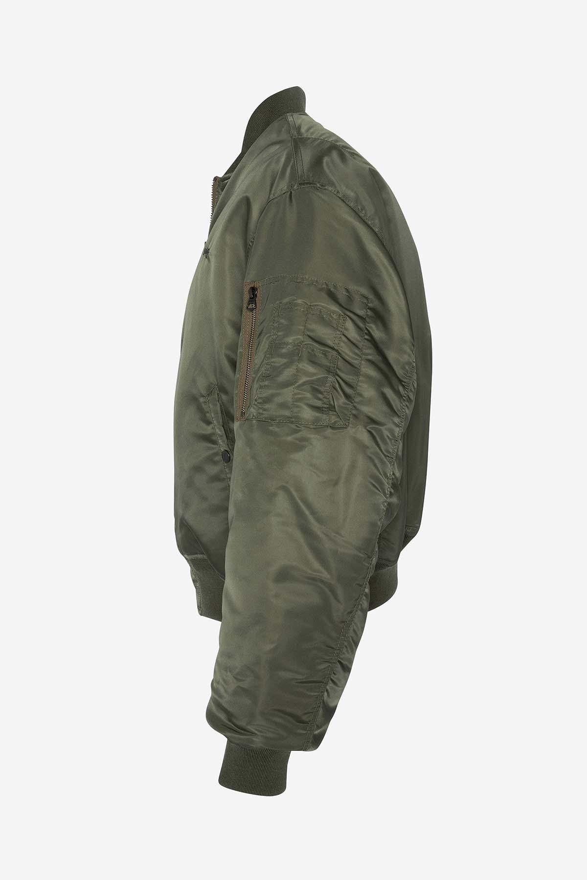 Khaki nylon bomber jacket with 90s-inspired fit - Image n°7