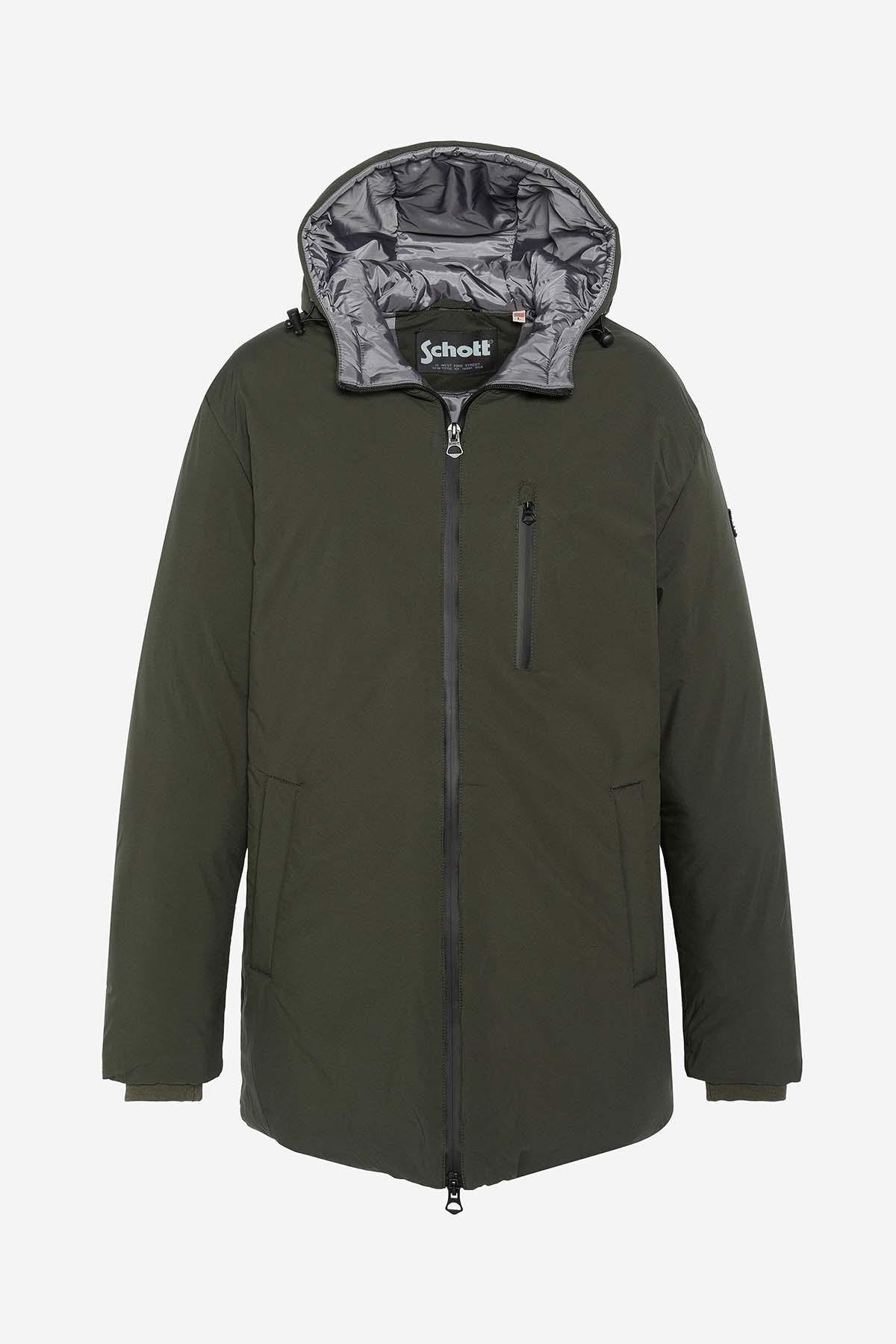 Men's long khaki parka - Image n°1