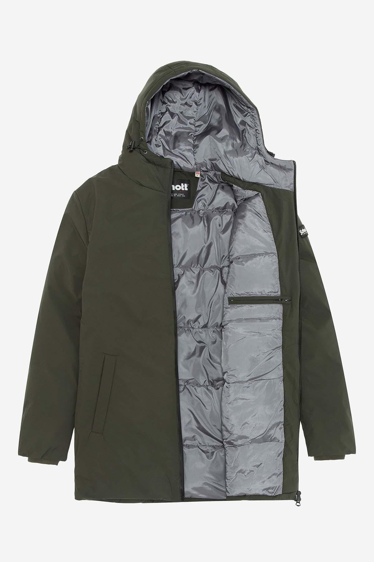 Men's long khaki parka - Image n°2