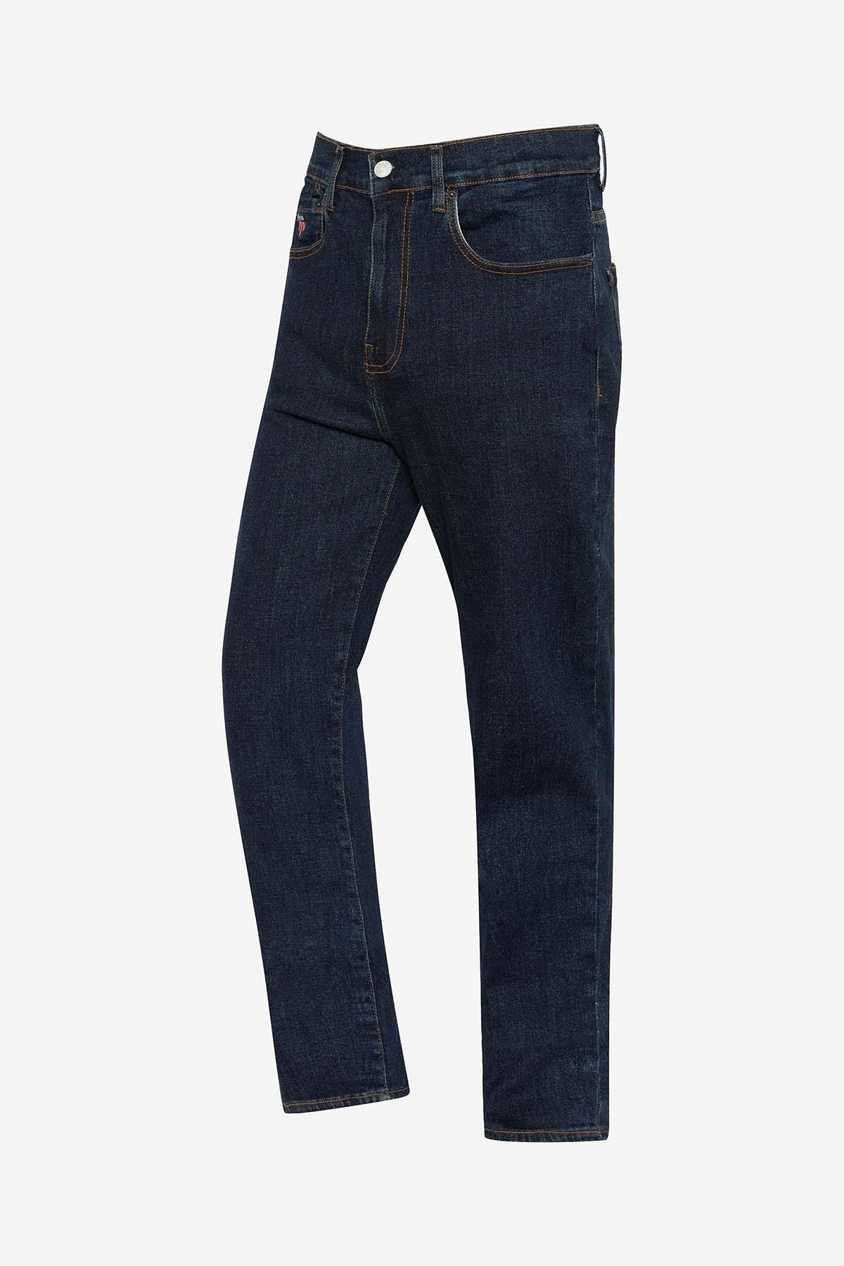 Straight cut raw denim jeans - Image n°5