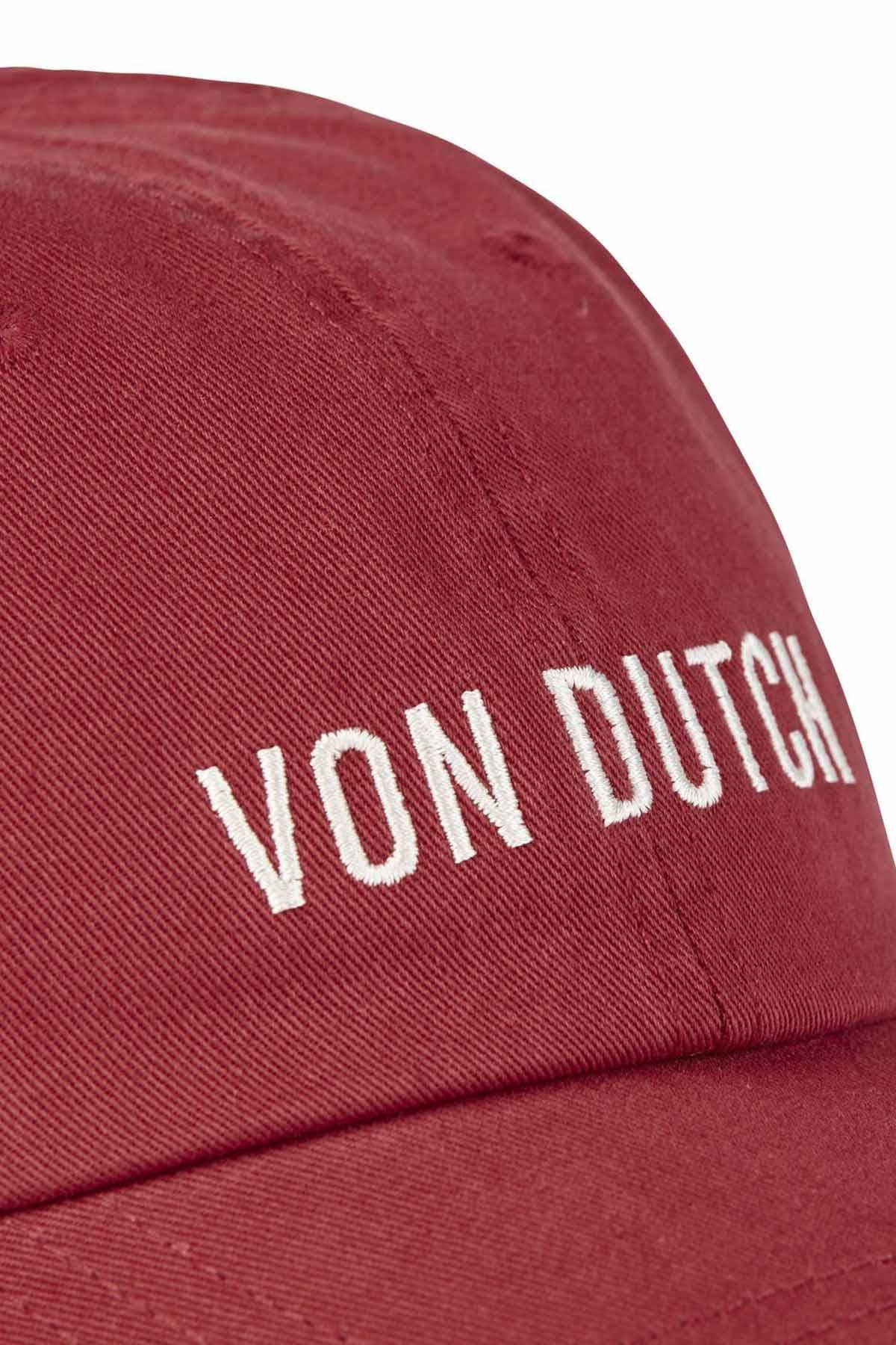 Red embroidered cotton cap - Image n°2