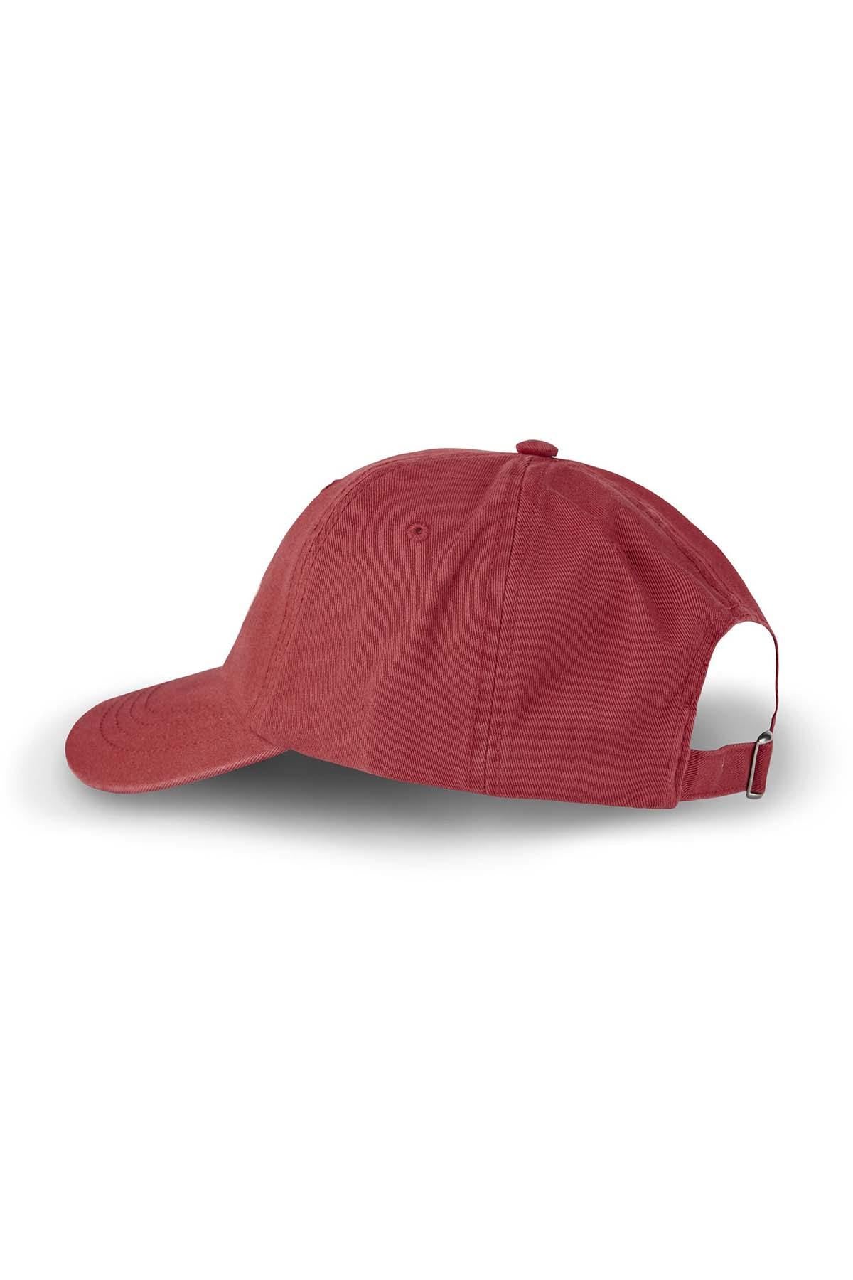 Red embroidered cotton cap - Image n°4