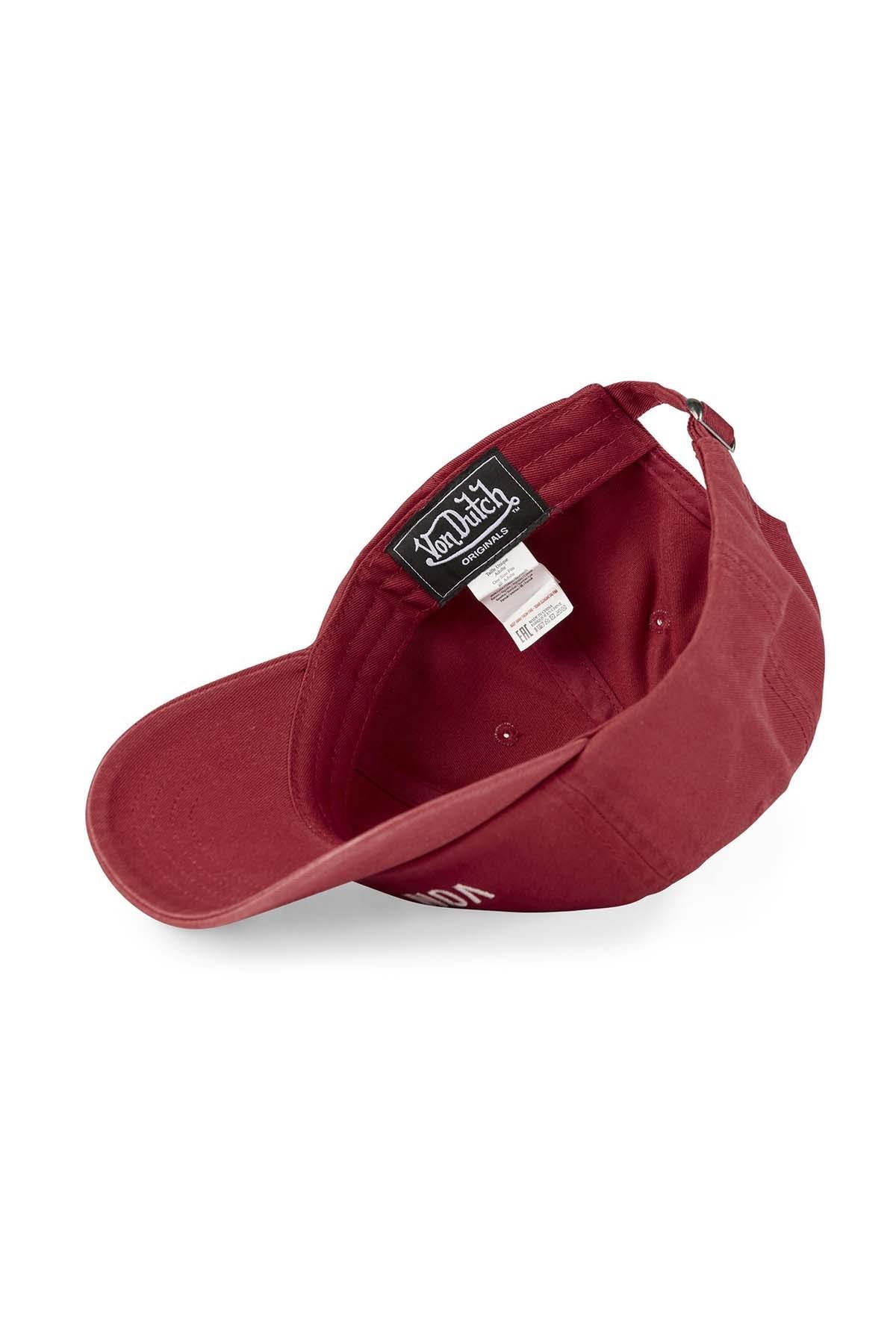 Red embroidered cotton cap - Image n°5