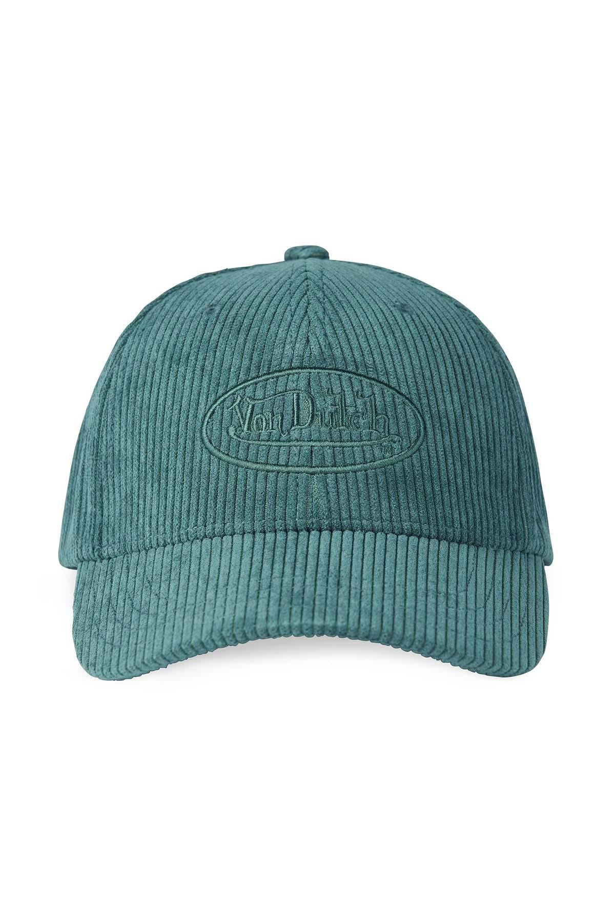 Turquoise corduroy effect cotton cap - Image n°3