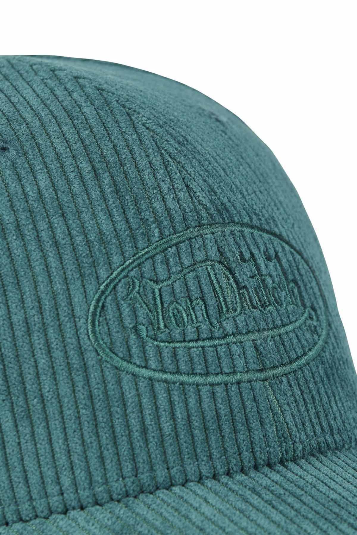 Turquoise corduroy effect cotton cap - Image n°2