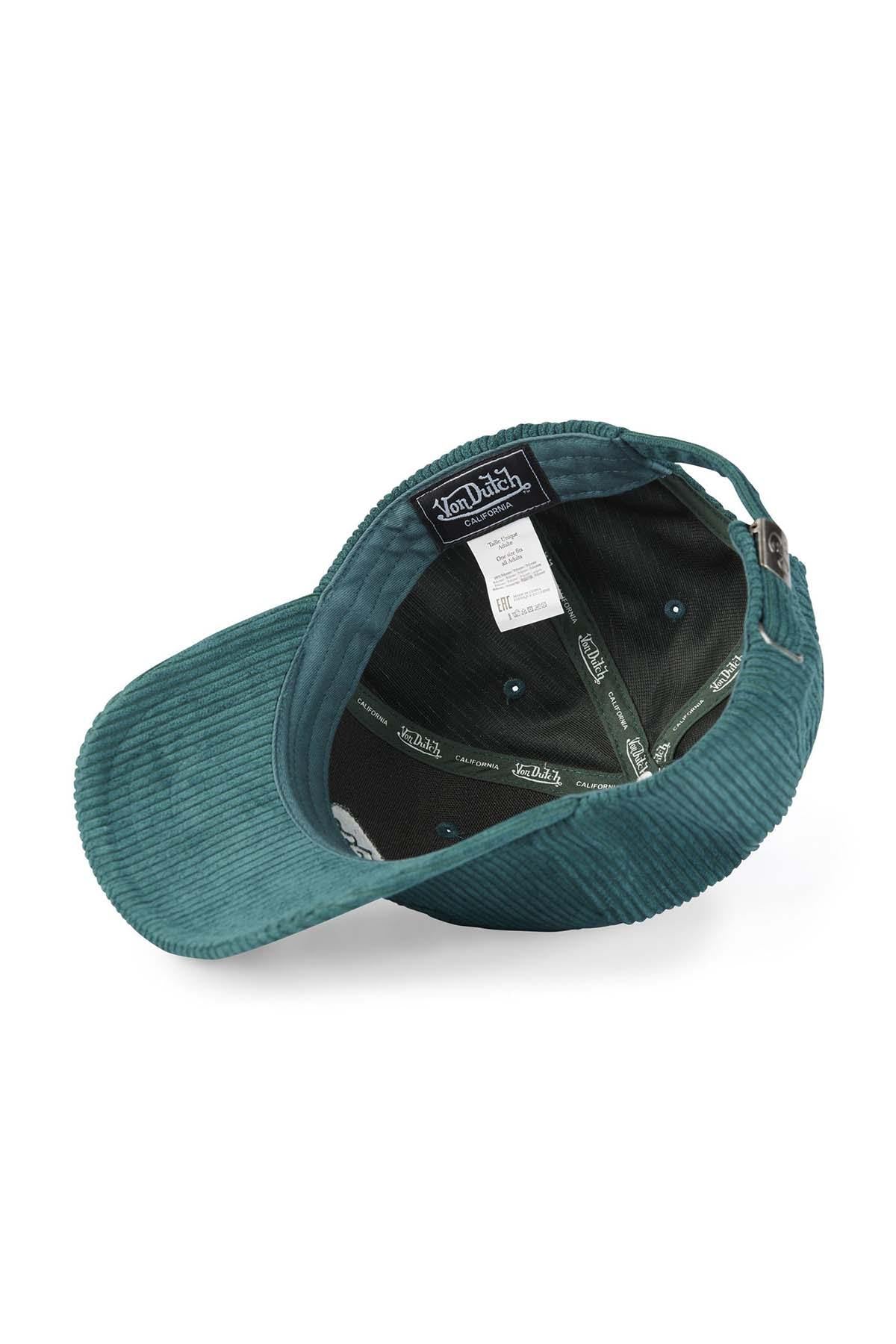 Turquoise corduroy effect cotton cap - Image n°5