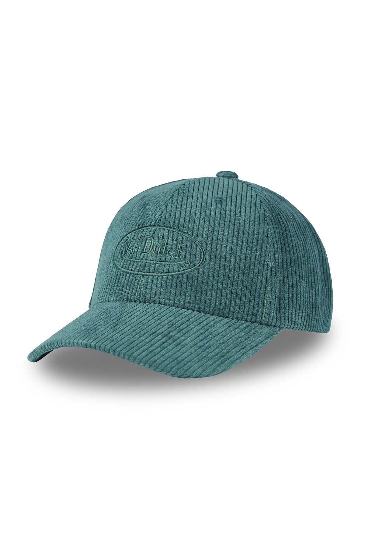 Turquoise corduroy effect cotton cap - Image n°1