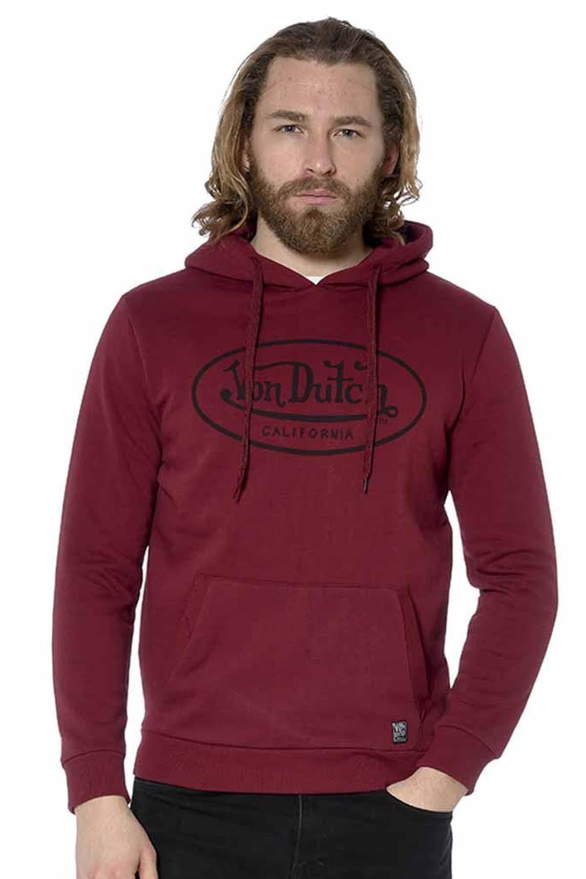 Red hoodie with black logo - Image n°1