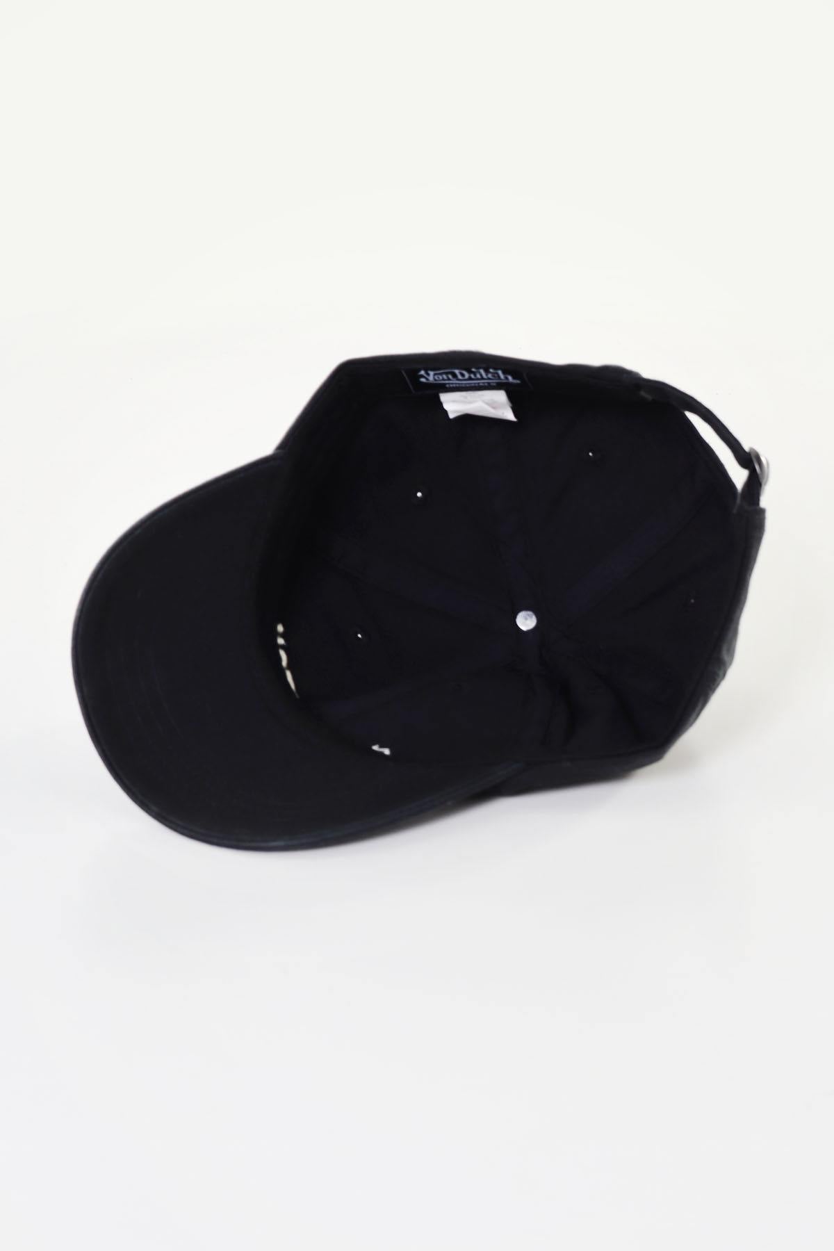 Black embroidered cotton cap - Image n°4