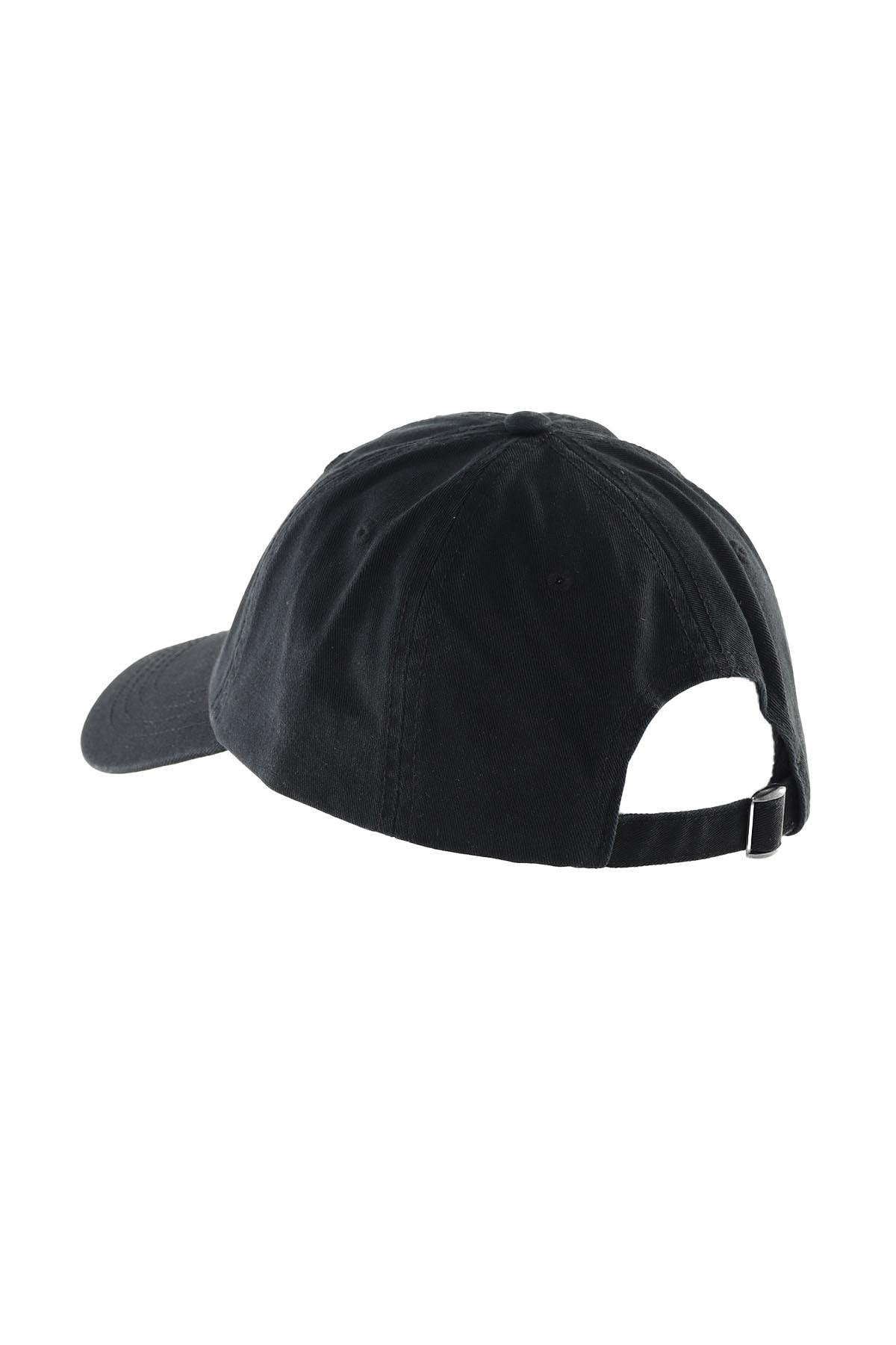 Black embroidered cotton cap - Image n°2