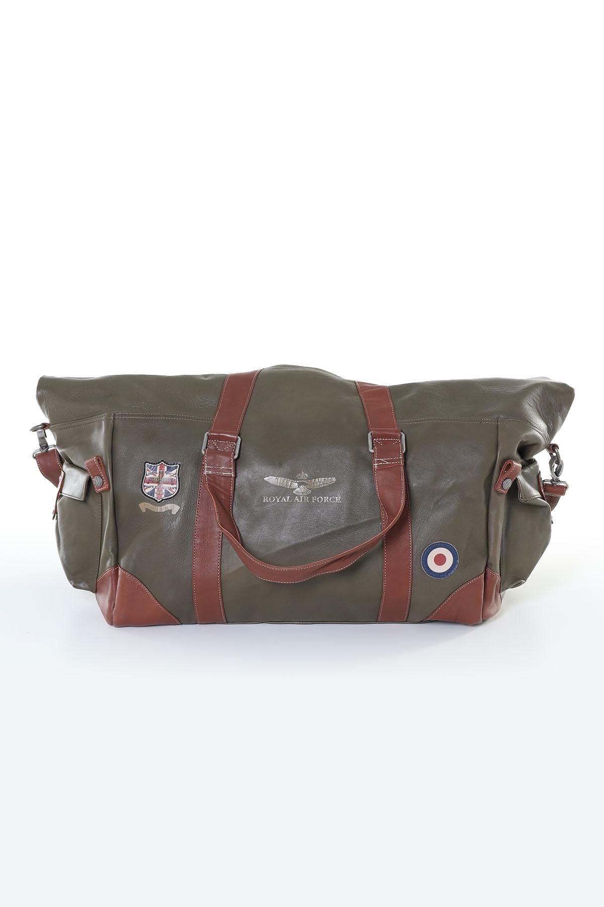 72h travel bag in dark khaki leather - Image n°2