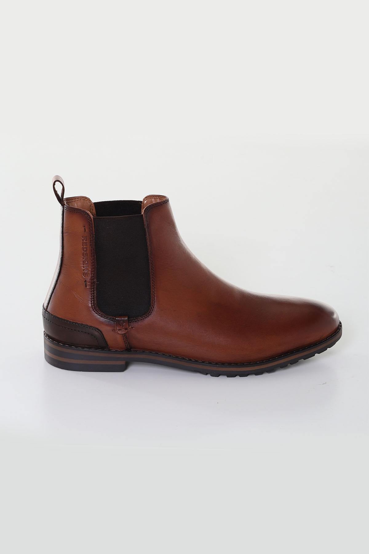 Cognac-colored Chelsea boots for men - Image n°4