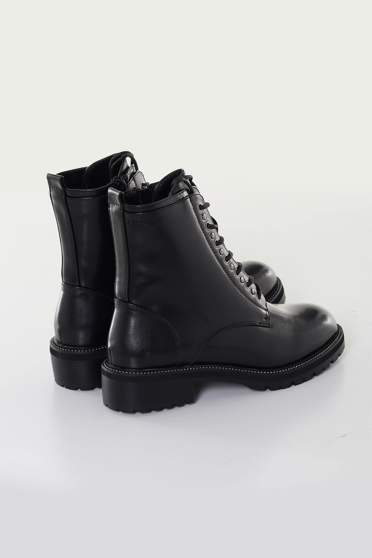 Black lace-up boots for women - Image n°3