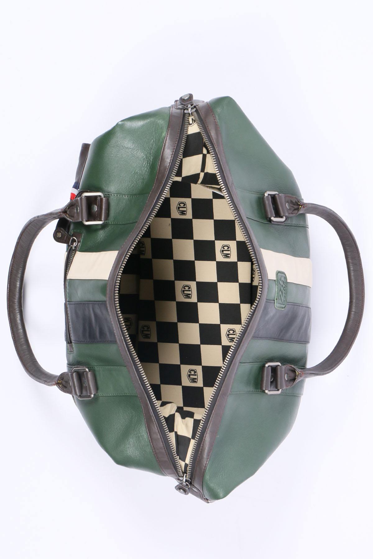 48h travel bag in green leather - Image n°4