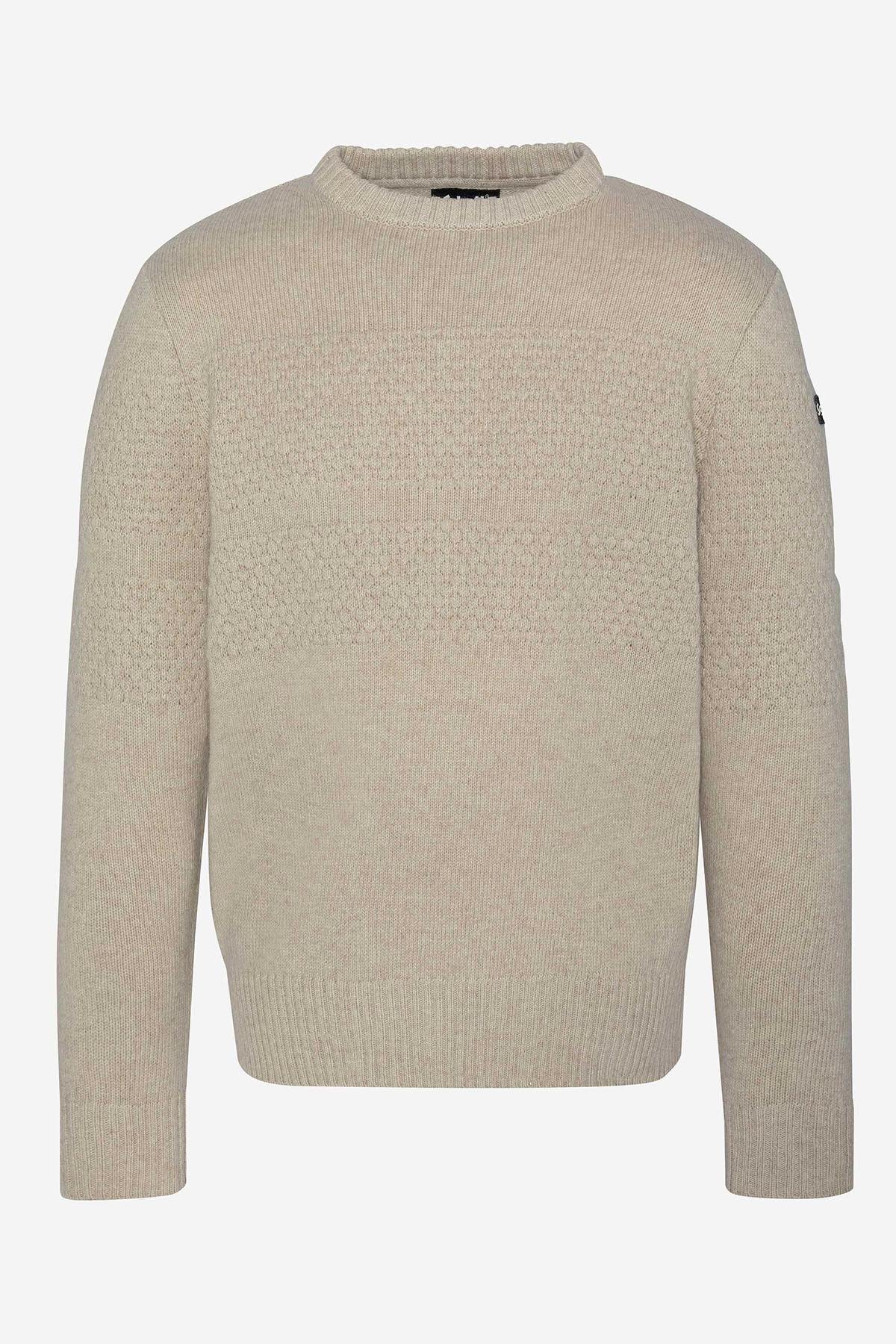 Men's off-white crew neck sweater - Image n°1