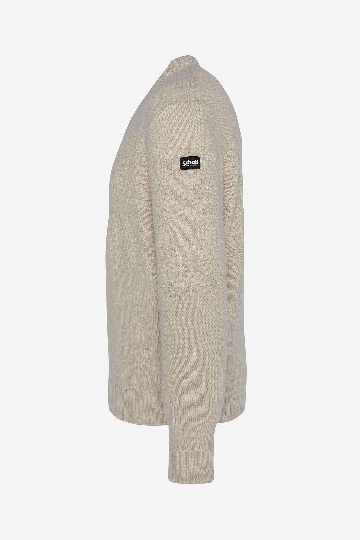 Men's off-white crew neck sweater - Image n°2