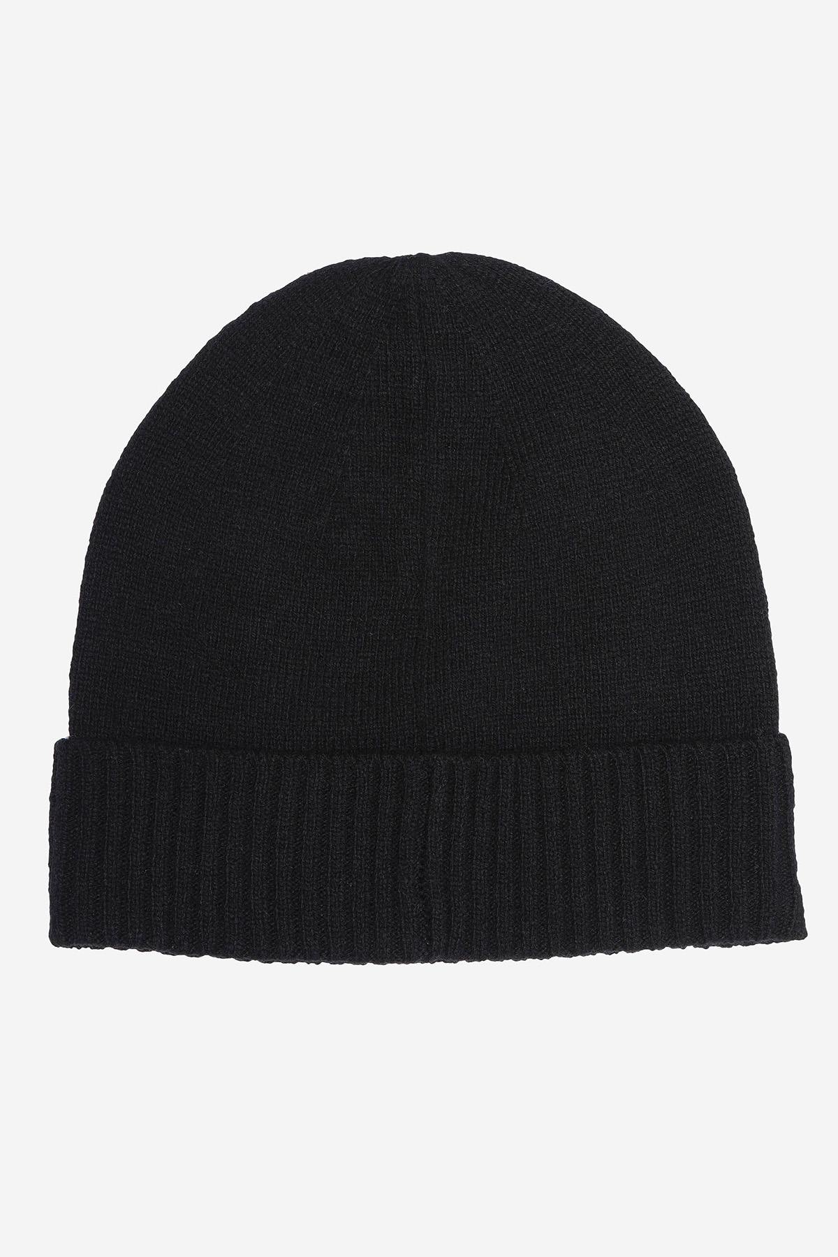 Black beanie with logo on cuff - Image n°2