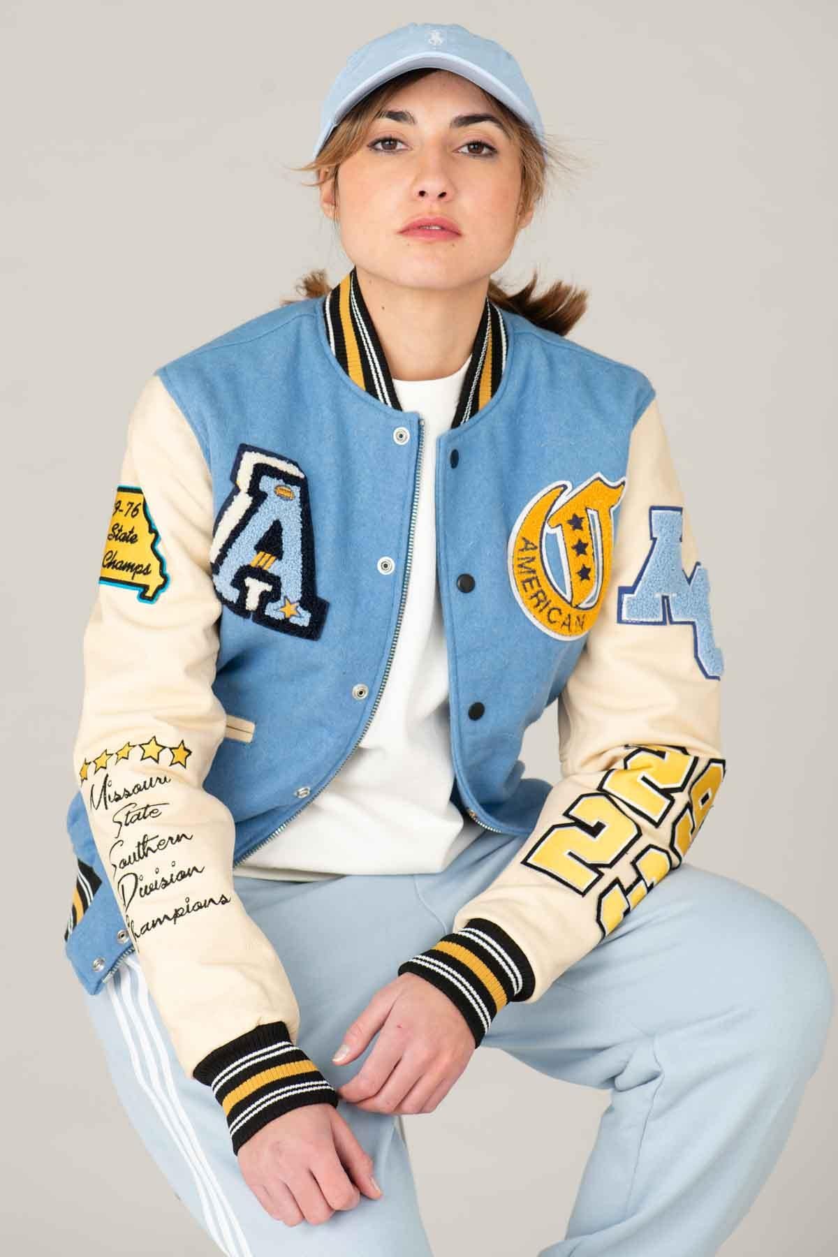 Light blue and white Varsity Teddy - Image n°5