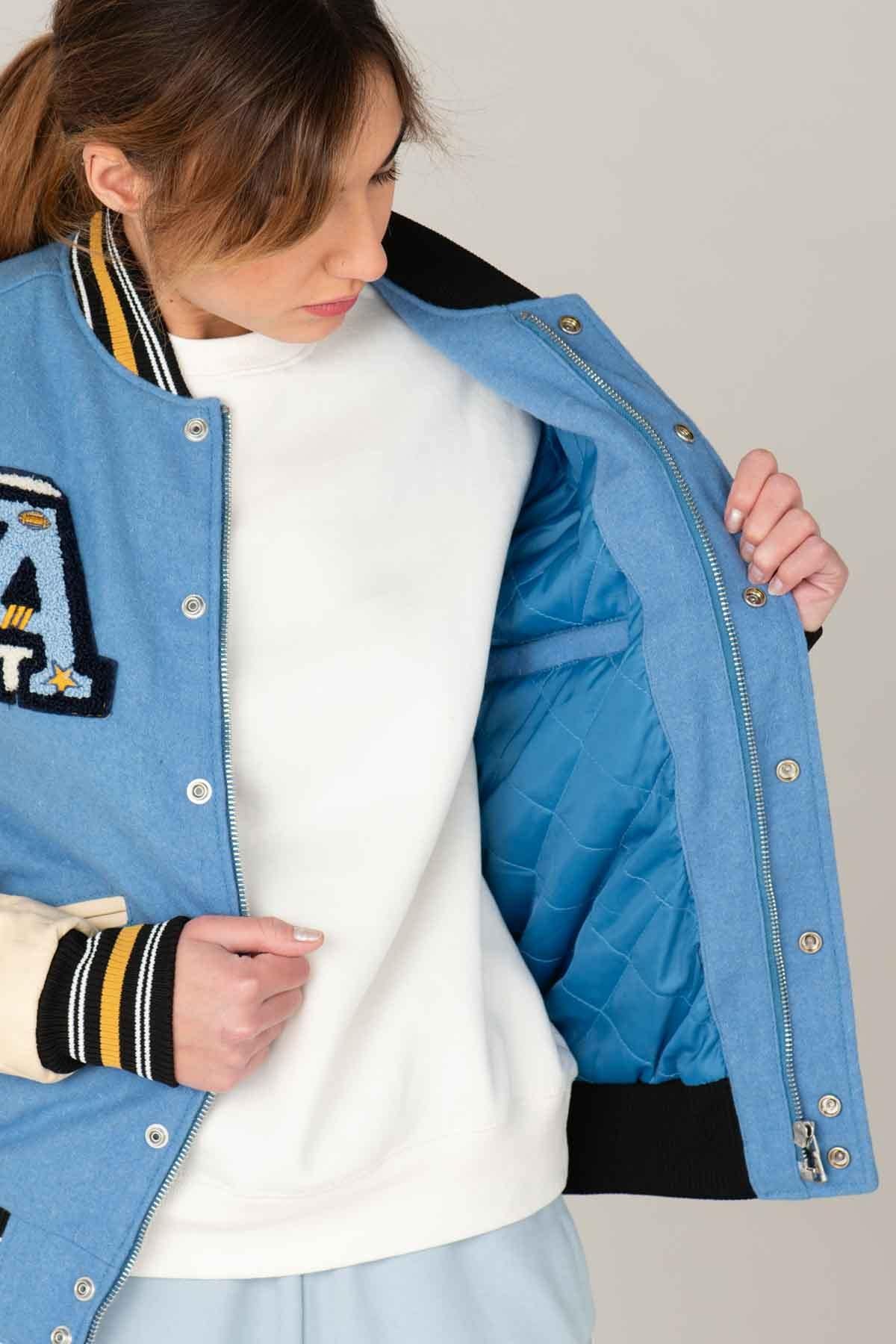 Light blue and white Varsity Teddy - Image n°14