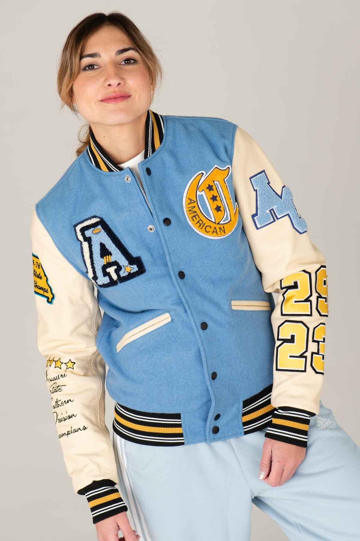 Light blue and white Varsity Teddy - Image n°7