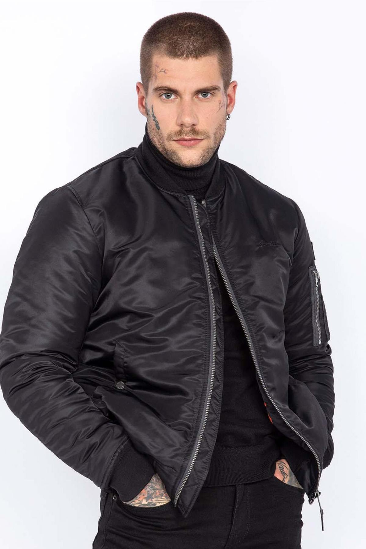 Recycled black MA1 military bomber - Image n°1