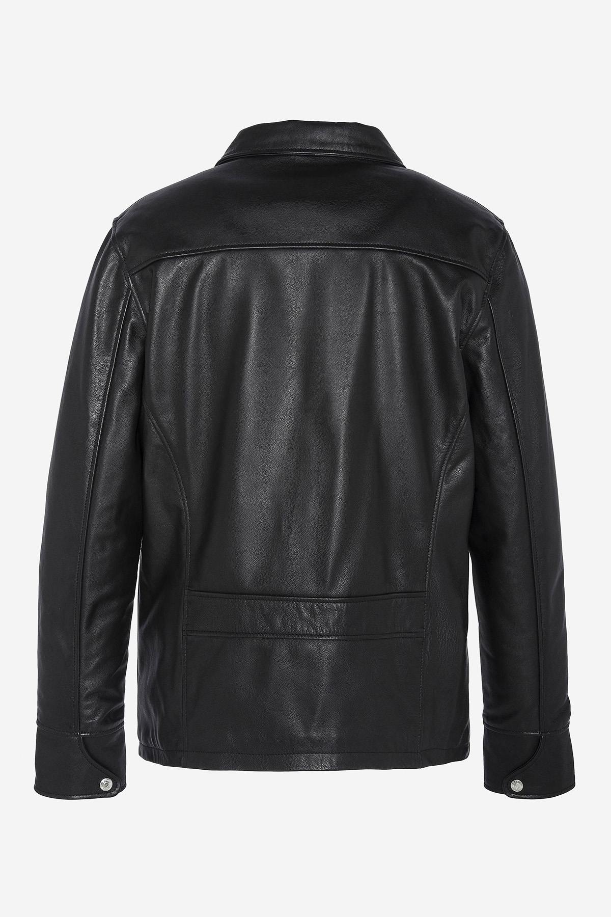 Black genuine leather jacket - Image n°7