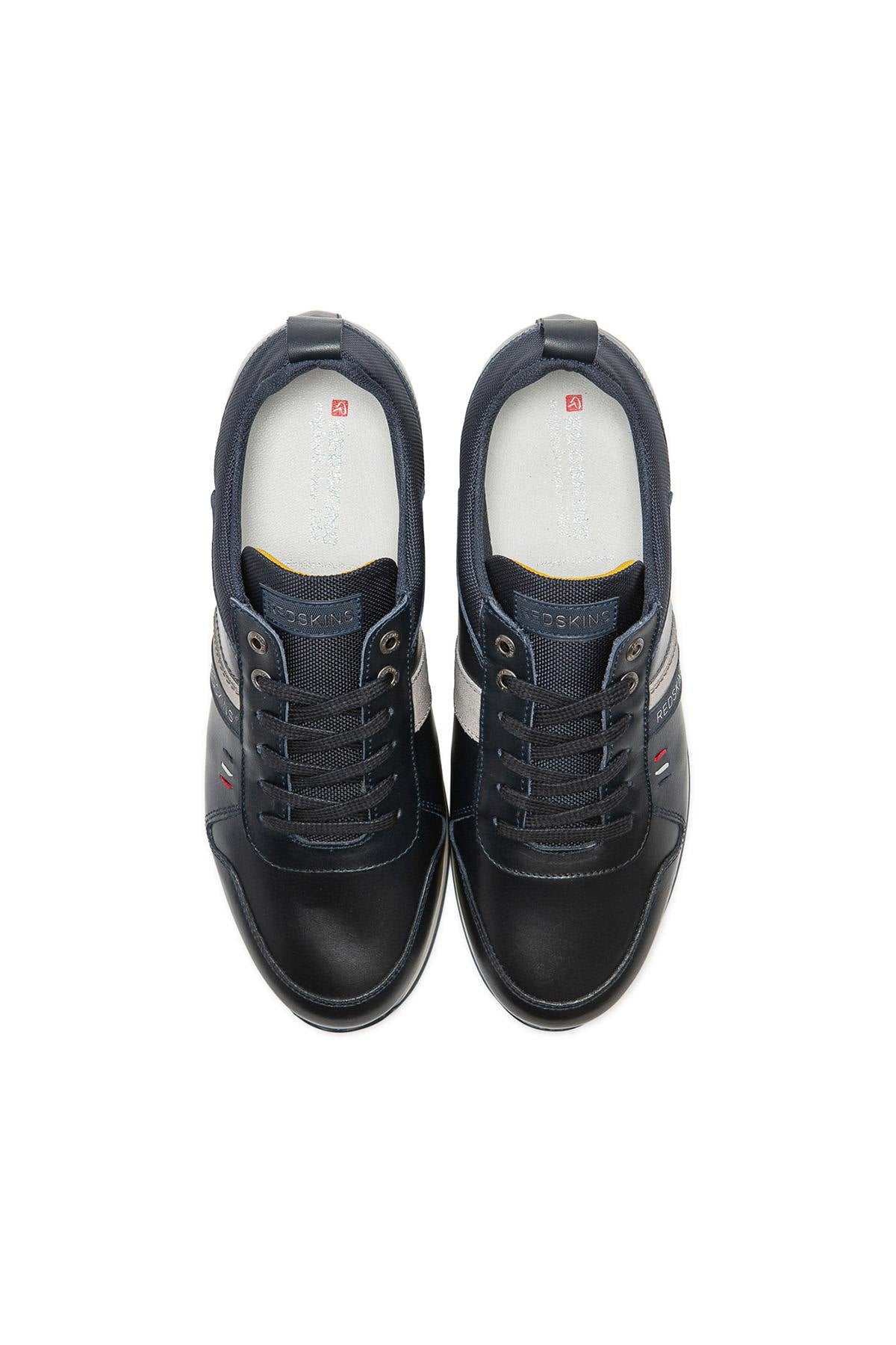 Navy blue leather sneakers - Image n°2