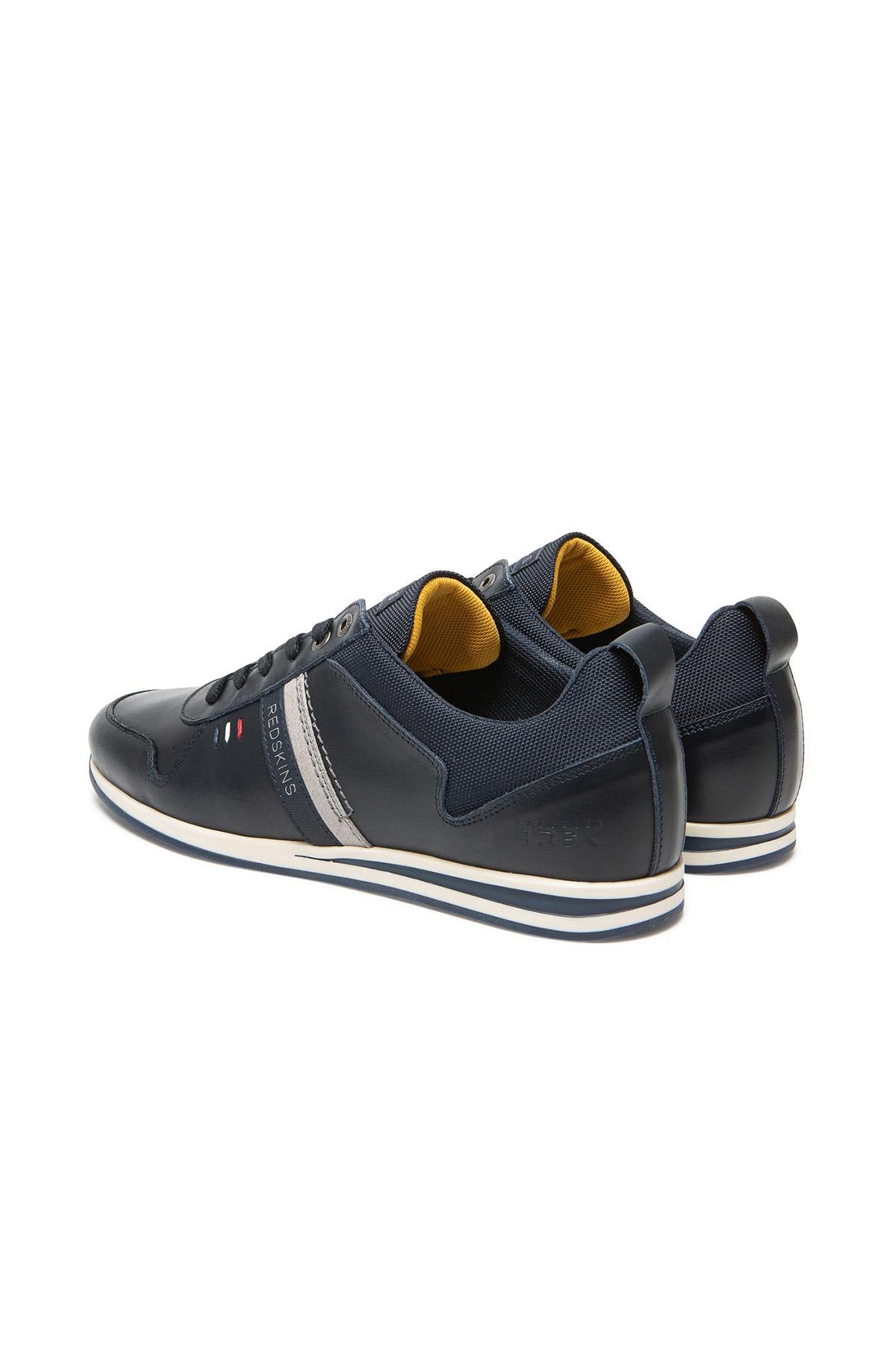 Navy blue leather sneakers - Image n°4