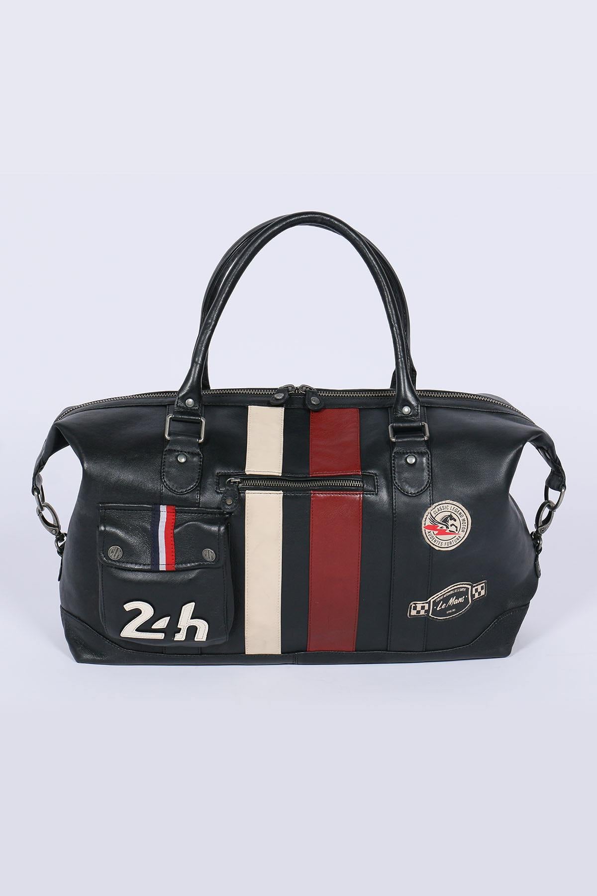 Vintage 48h bag from the 24h of Le Mans in black leather - Image n°1