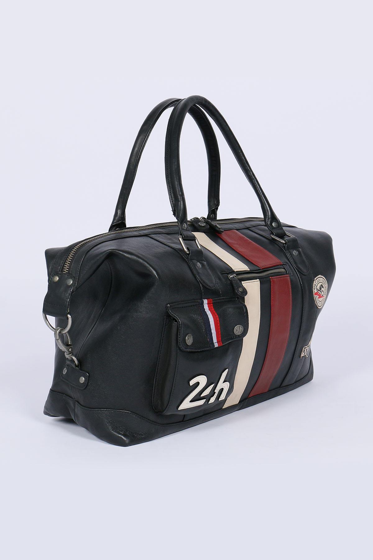 Vintage 48h bag from the 24h of Le Mans in black leather - Image n°4