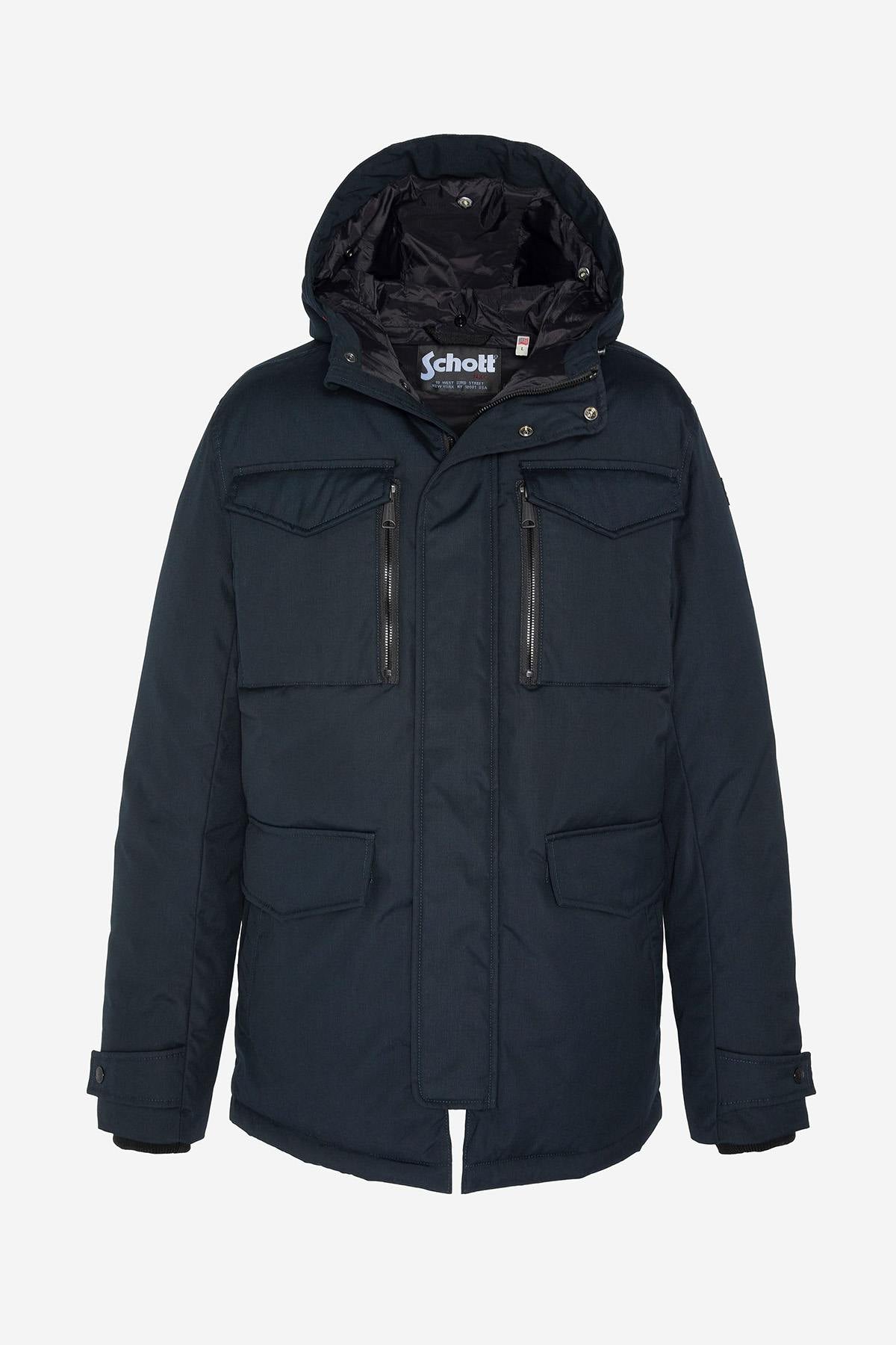 Navy blue coat with multiple pockets - Image n°2