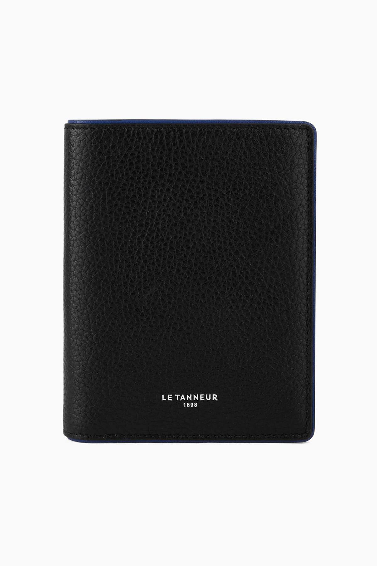 Augustin vertical wallet in black grained leather - Image n°2