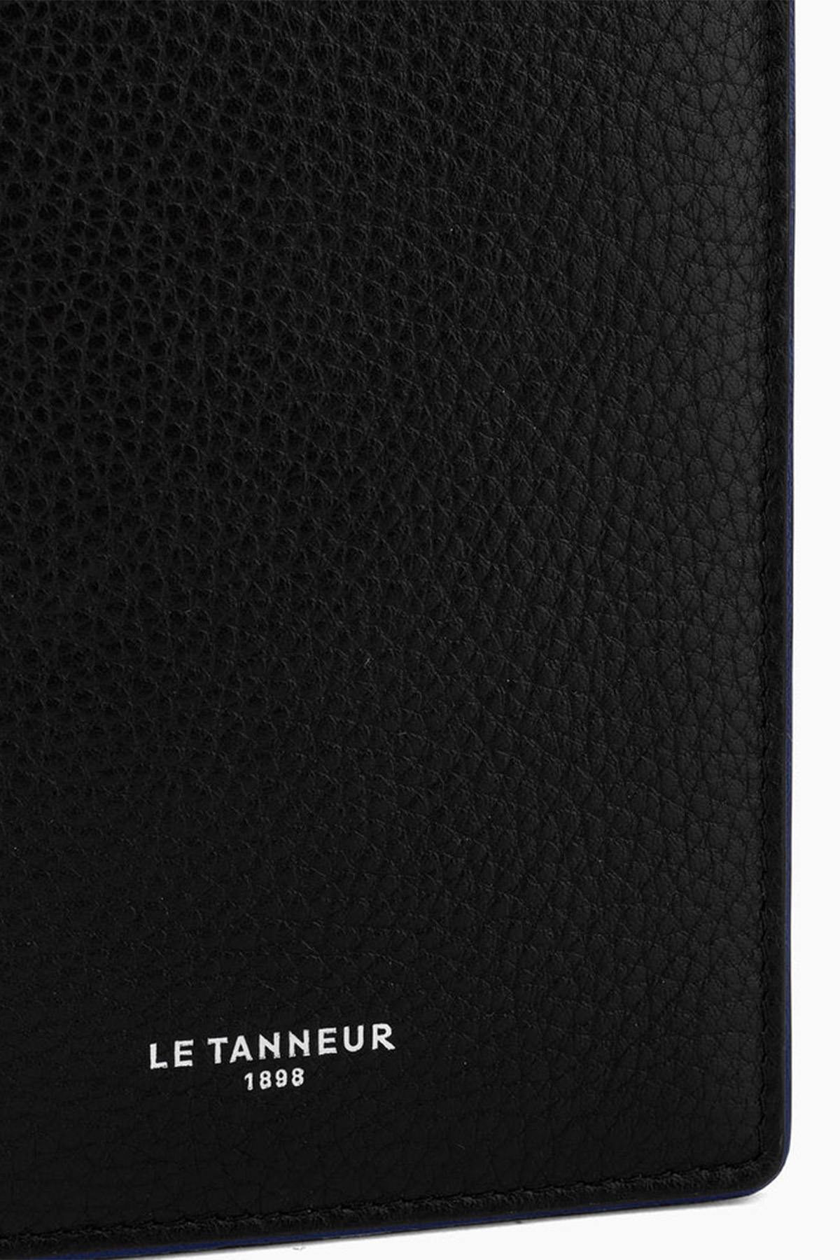 Augustin vertical wallet in black grained leather - Image n°5