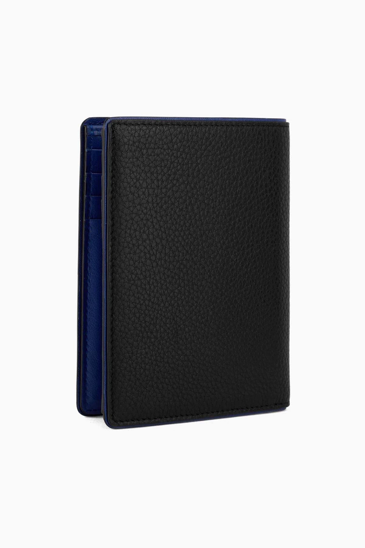 Augustin vertical wallet in black grained leather - Image n°4