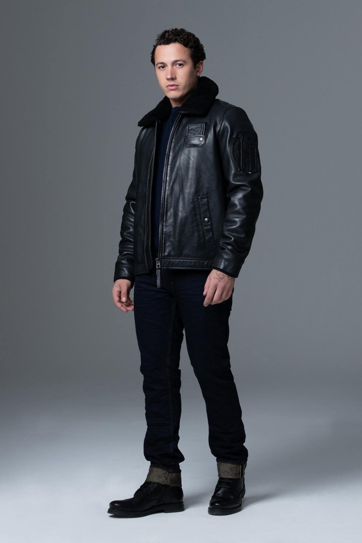 Air and Space Force collector's black leather jacket - Image n°7