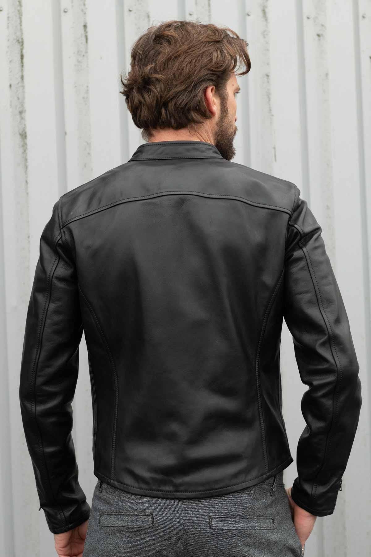 Racing jacket in Italian horse leather - Image n°5