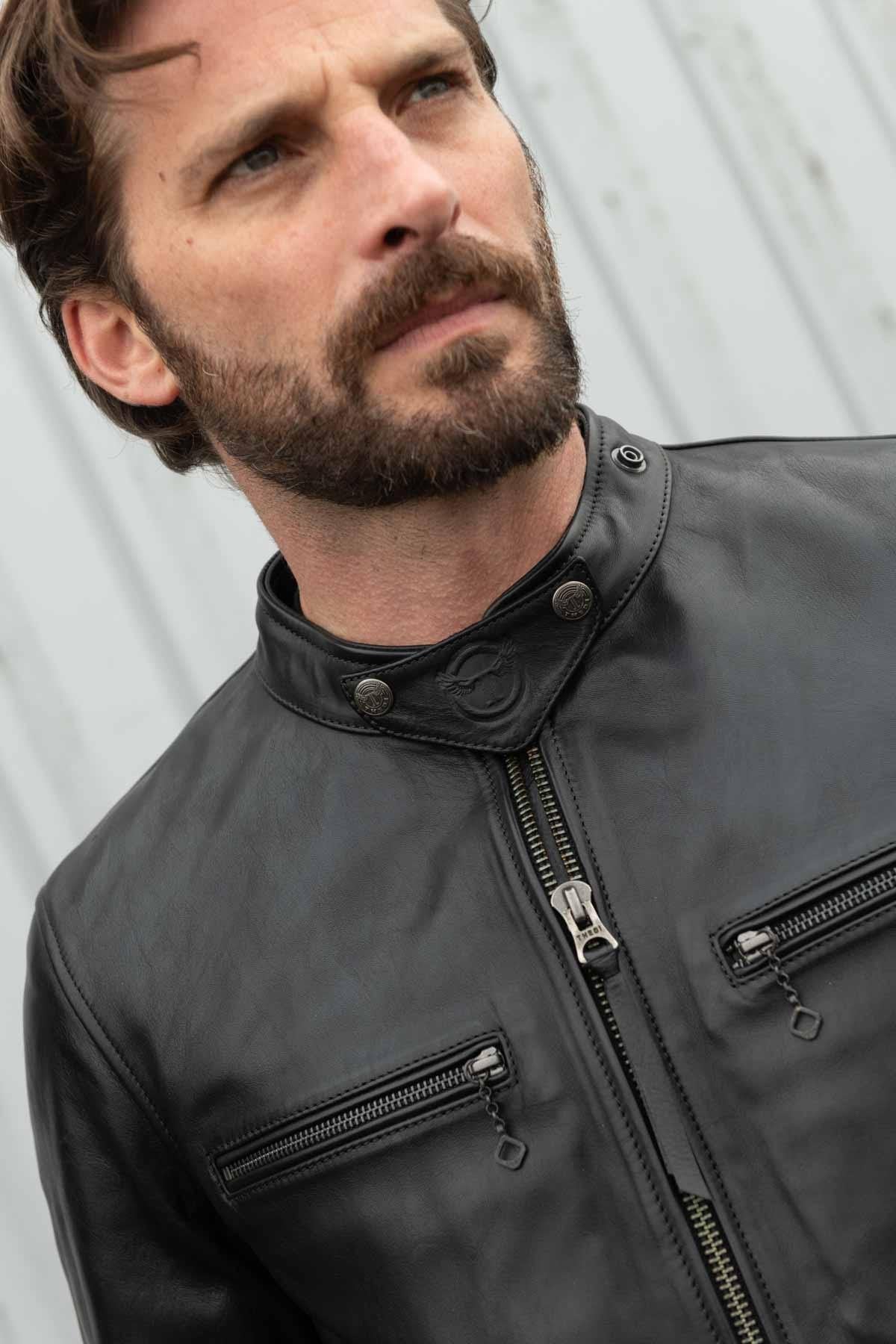 Racing jacket in Italian horse leather - Image n°4