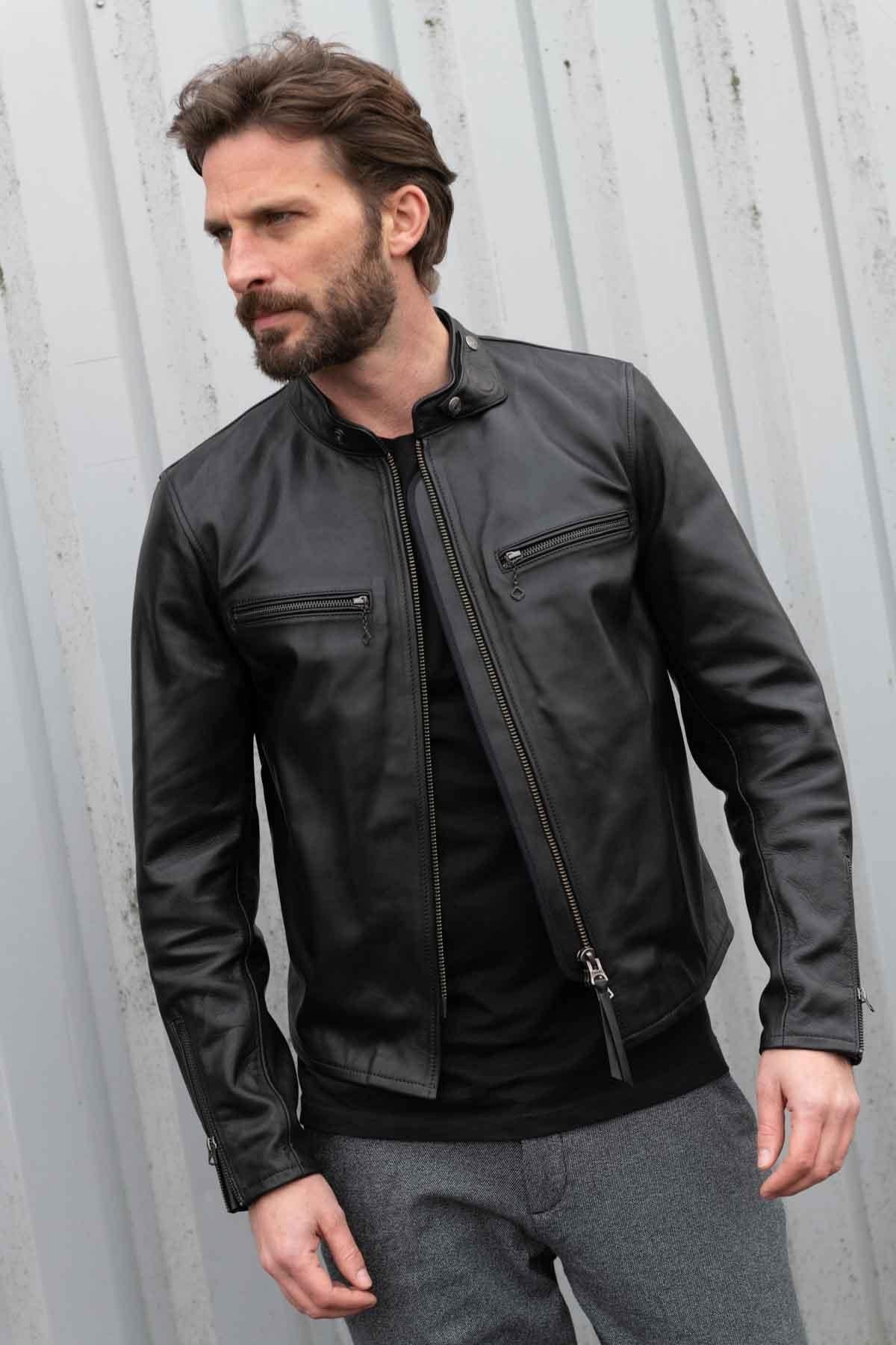 Racing jacket in Italian horse leather - Image n°6