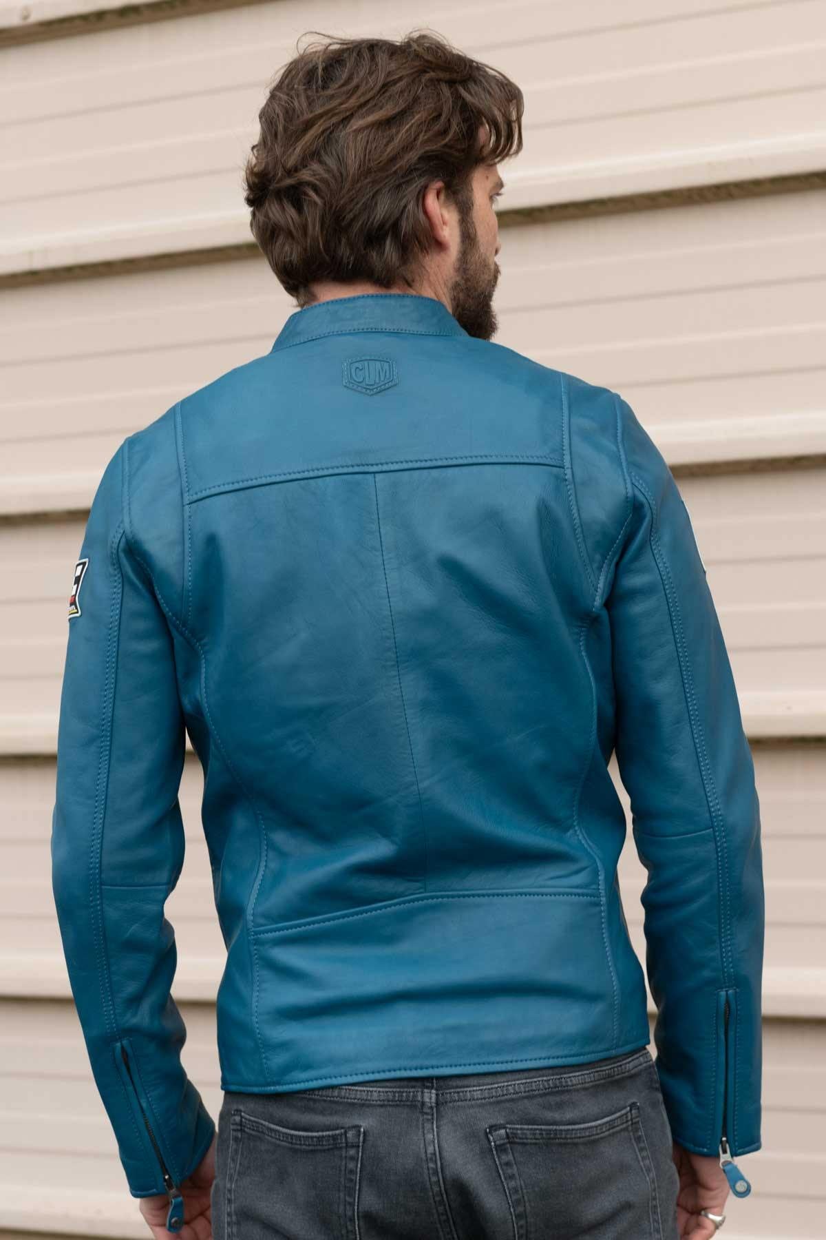 Pilot JP Jarier's blue leather jacket - Image n°3