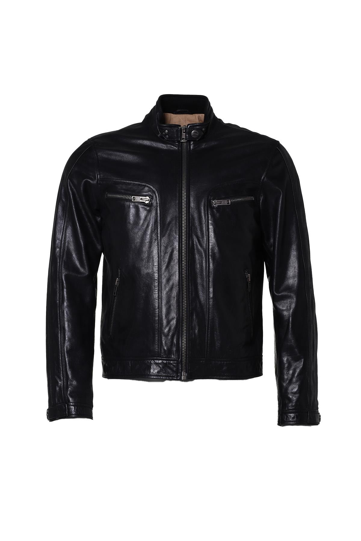 Biker-style buffalo leather jacket - Image n°2