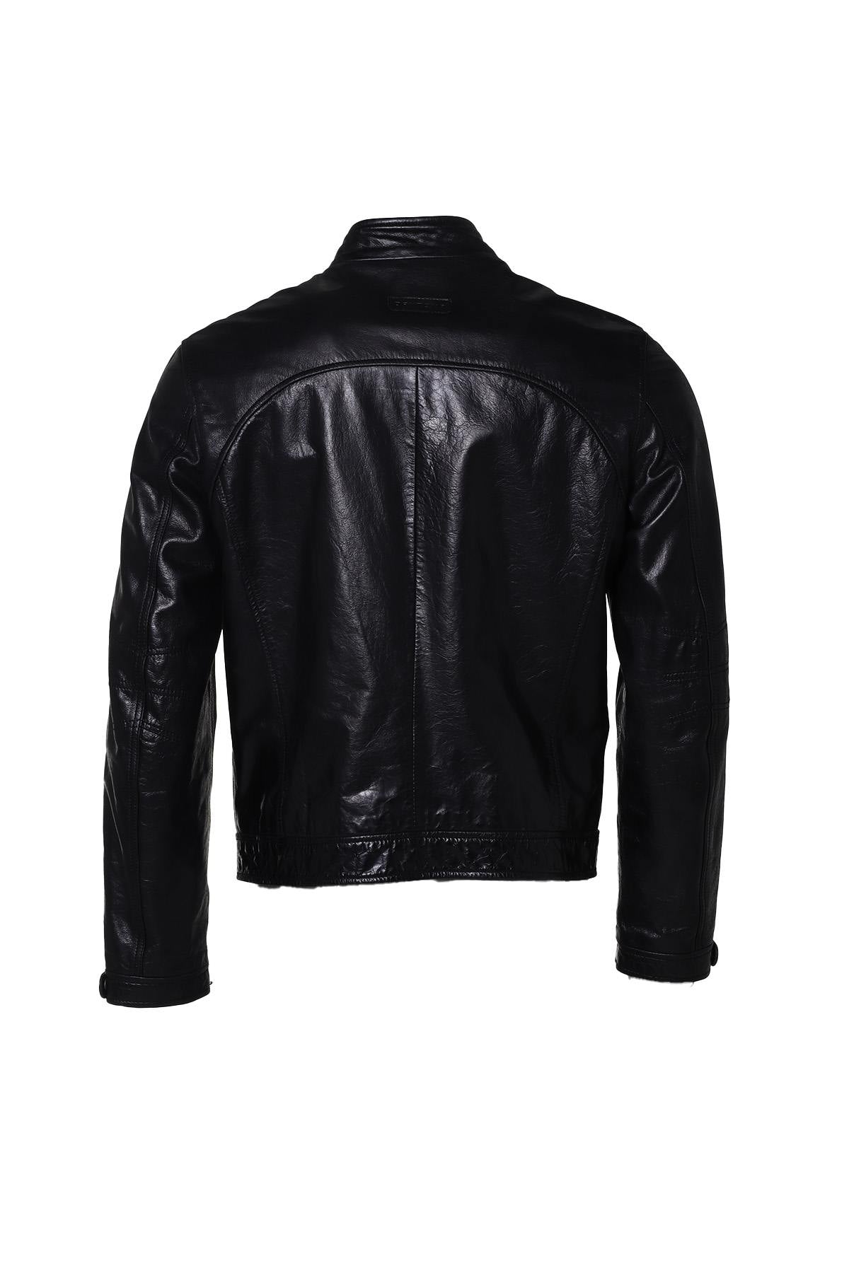 Biker-style buffalo leather jacket - Image n°3