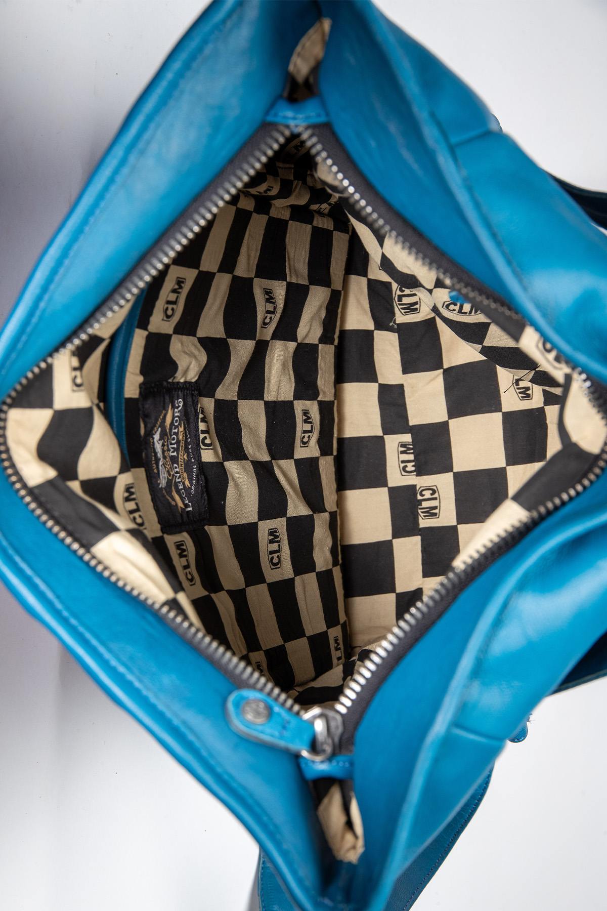 Blue ocean racing leather backpack - Image n°3