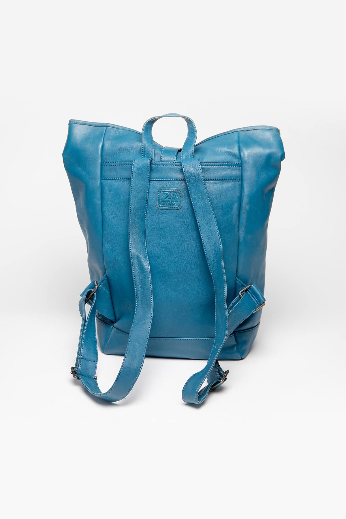 Blue ocean racing leather backpack - Image n°2