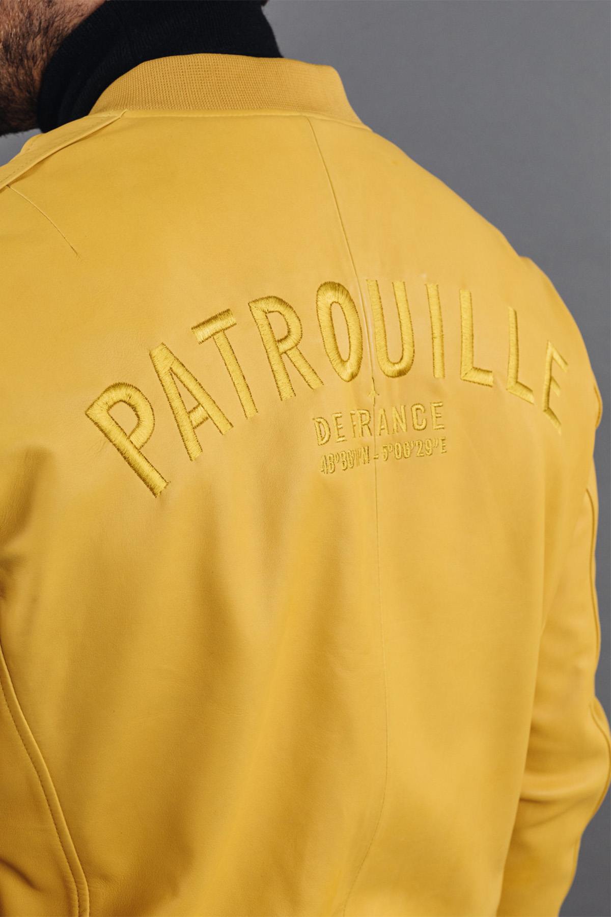 Patrouille de France yellow leather jacket - Image n°2