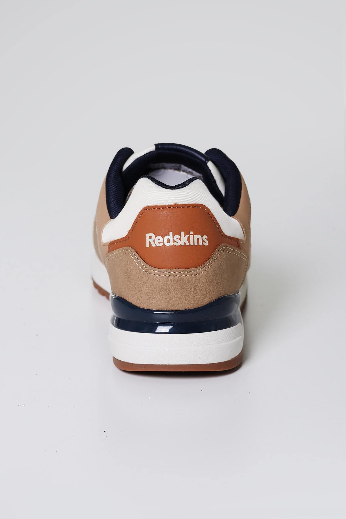 Beige, cognac and navy canvas sneakers - Image n°4